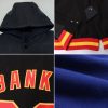 Custom Royal Black-Cream Bomber Full-Snap Varsity Letterman Two Tone Hoodie Jacket - Image 2