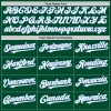 Custom Kelly Green White-Light Blue Bomber Full-Snap Varsity Letterman Hoodie Jacket - Image 4
