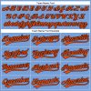 Custom Powder Blue Orange-Black Authentic Baseball Jersey - Image 4
