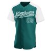Custom Teal White Authentic Raglan Sleeves Baseball Jersey - Image 2