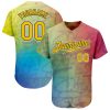 Custom Graffiti Pattern Gold-Black 3D Authentic Baseball Jersey