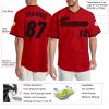 Custom Red Black-Red Authentic Baseball Jersey - Image 3