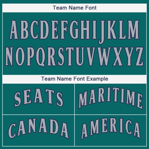 Custom Teal Gray-Navy Baseball Jersey - Image 5